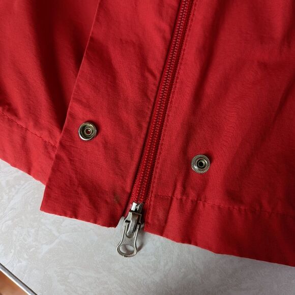 Vintage Bright Red Raincoat Windbreaker by Cherokee Size S - Picture 10 of 10